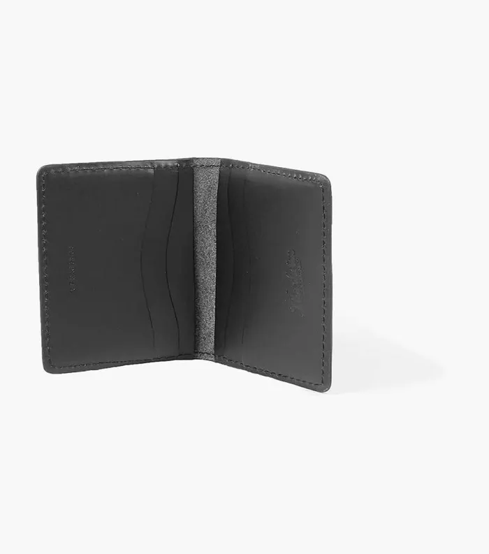 Men Minimal Bifold Wallet Made In USA Black Florsheim Small Leather Goods
