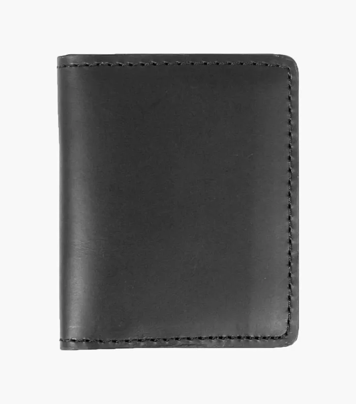 Men Minimal Bifold Wallet Made In USA Black Florsheim Small Leather Goods