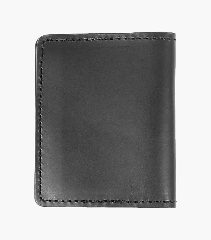 Men Minimal Bifold Wallet Made In USA Black Florsheim Small Leather Goods