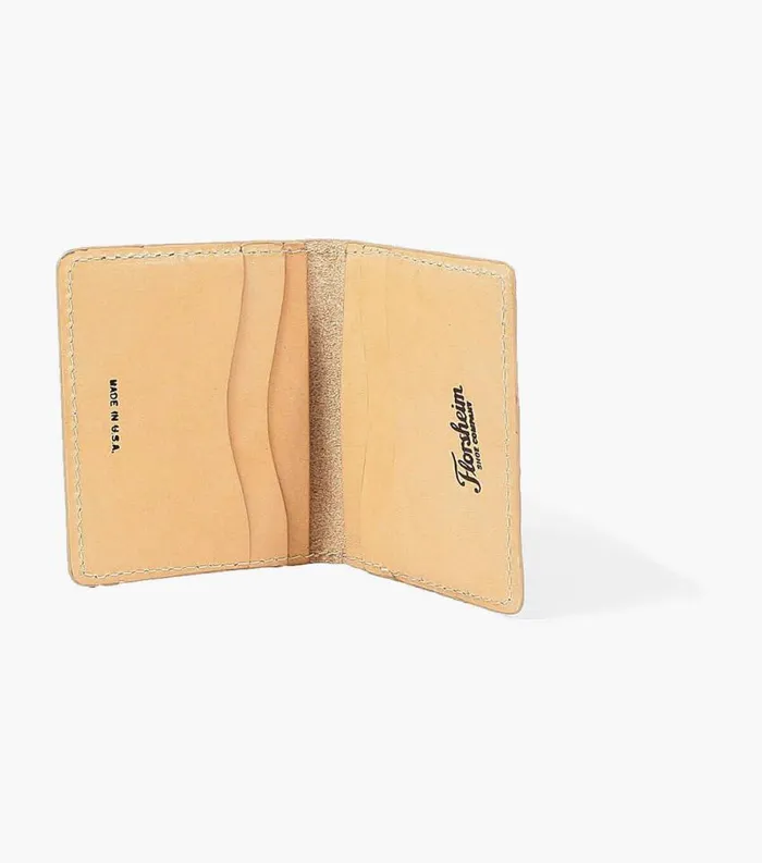 Men Minimal Bifold Wallet Made In USA Natural Florsheim Small Leather Goods