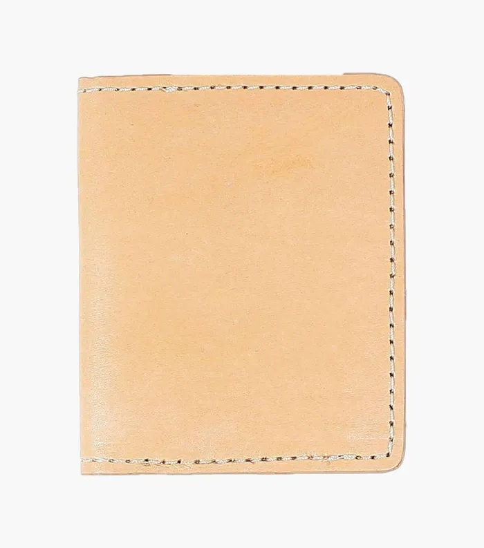 Men Minimal Bifold Wallet Made In USA Natural Florsheim Small Leather Goods