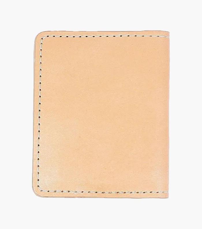 Men Minimal Bifold Wallet Made In USA Natural Florsheim Small Leather Goods