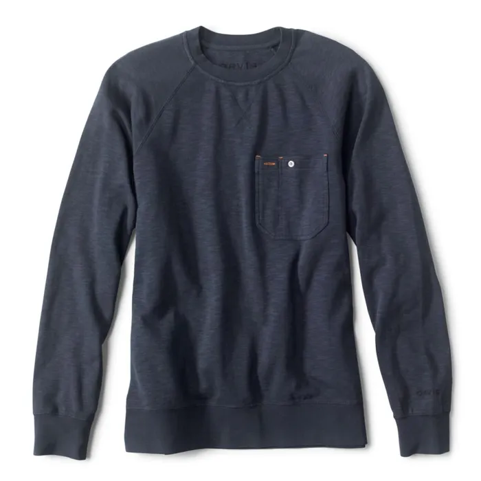 Men Montana Morningreg Work Crew Navy Orvis Sweatshirts