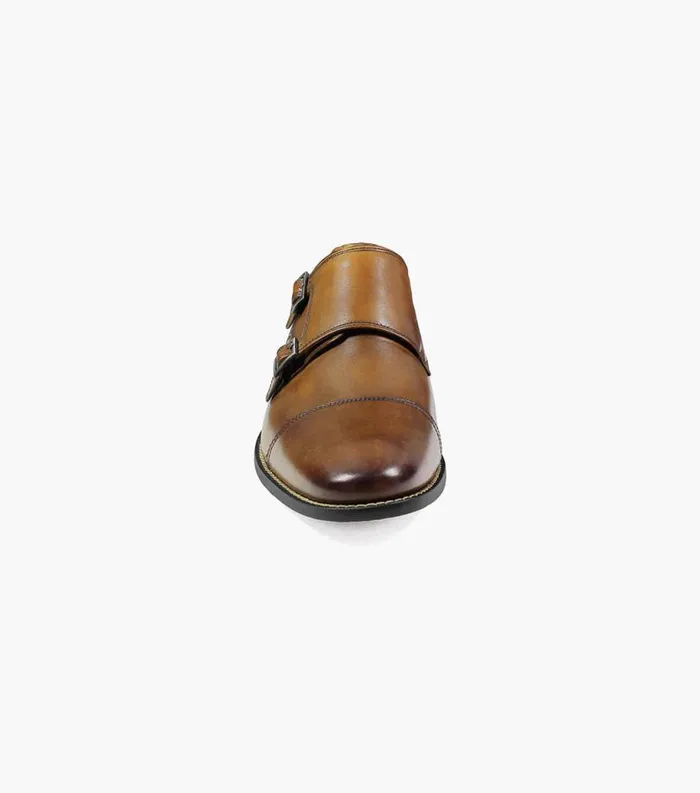 Men Montinaro Cap Toe Monk Strap Saddle Tan Florsheim Dress Shoes