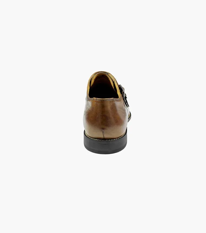 Men Montinaro Cap Toe Monk Strap Saddle Tan Florsheim Dress Shoes
