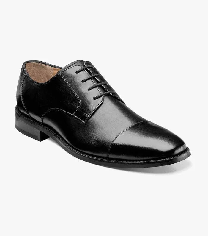 Men Montinaro Cap Toe Oxford Black Florsheim Dress Shoes