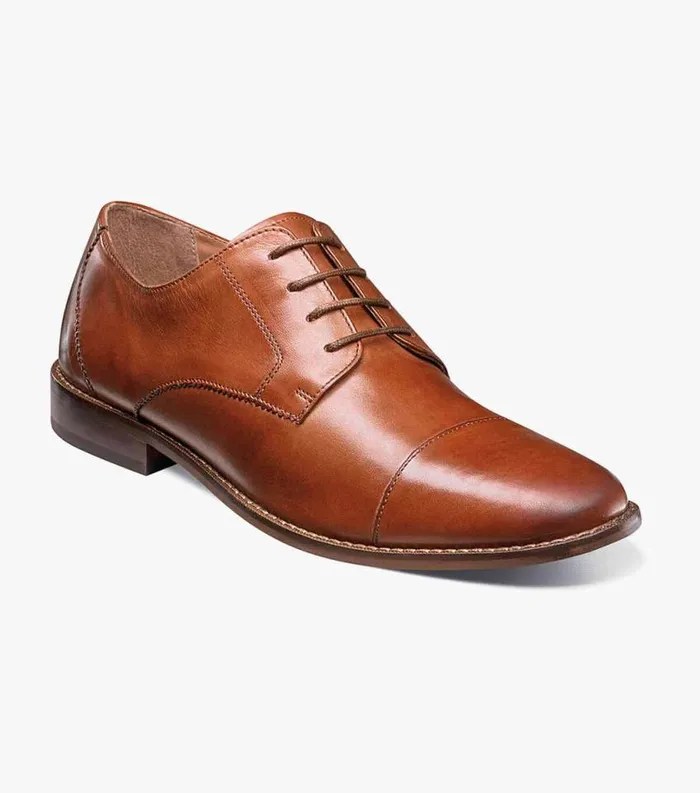 Men Montinaro Cap Toe Oxford Saddle Tan Florsheim Dress Shoes