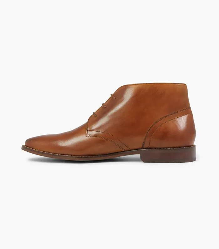 Men Montinaro Plain Toe Chukka Boot Saddle Tan Florsheim Dress Shoes