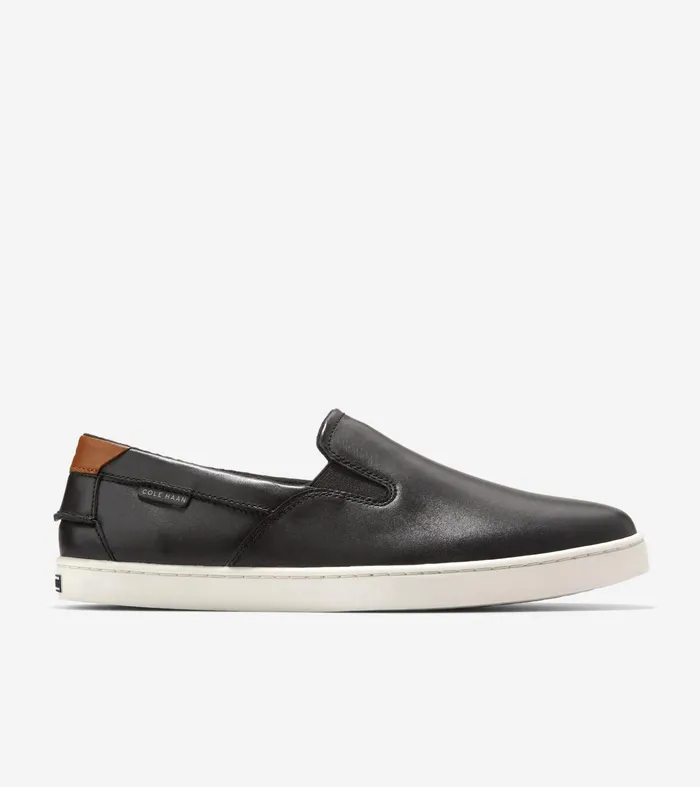 Men Nantucket SlipOn Deck Shoes Blackivory Cole Haan Loafers and Drivers