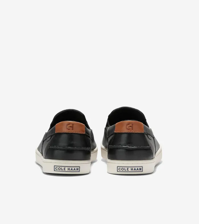 Men Nantucket SlipOn Deck Shoes Blackivory Cole Haan Loafers and Drivers