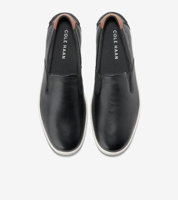 Men Nantucket SlipOn Deck Shoes Blackivory Cole Haan Loafers and Drivers
