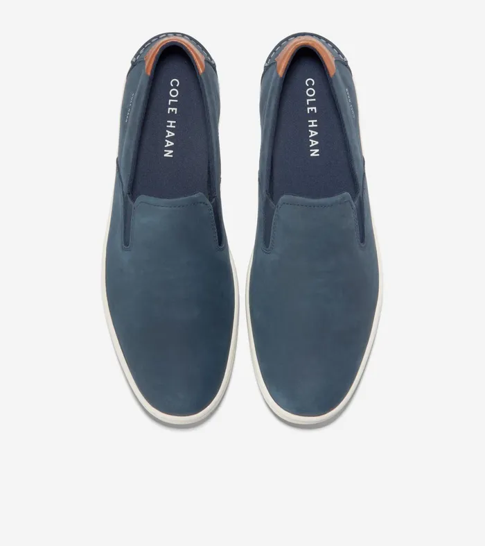 Men Nantucket SlipOn Deck Shoes Navy Blazer Blueivory Cole Haan Loafers and Drivers