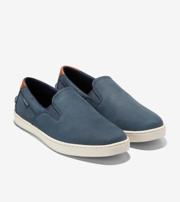 Men Nantucket SlipOn Deck Shoes Navy Blazer Blueivory Cole Haan Loafers and Drivers