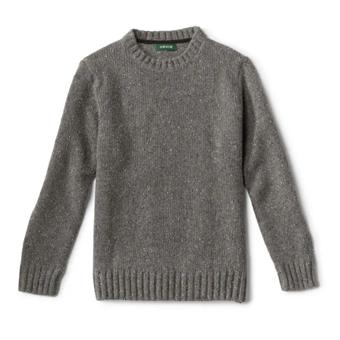 Men Newbridge Donegal Crewneck Sweater Charcoal Orvis Sweaters