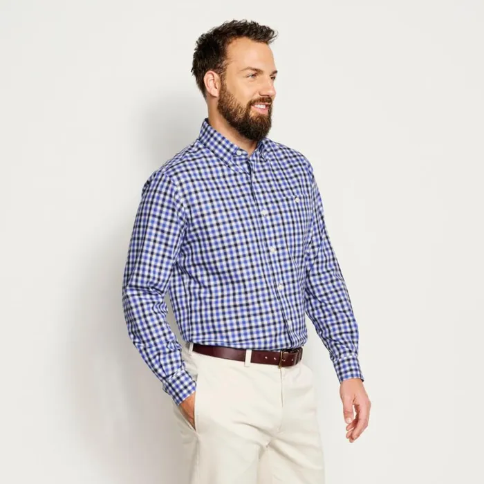 Men NoWork Work LongSleeved Hidden ButtonDown Shirt Navyriver Delta Orvis Shirts