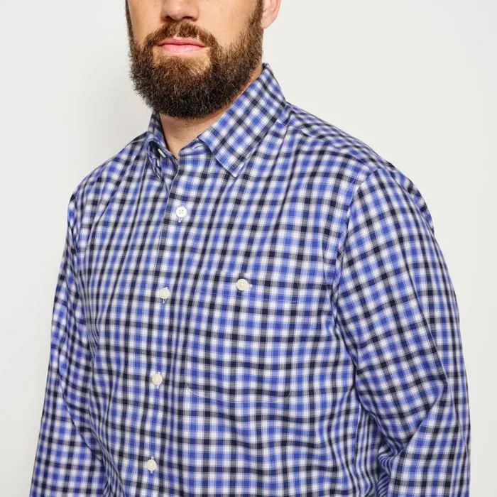 Men NoWork Work LongSleeved Hidden ButtonDown Shirt Navyriver Delta Orvis Shirts