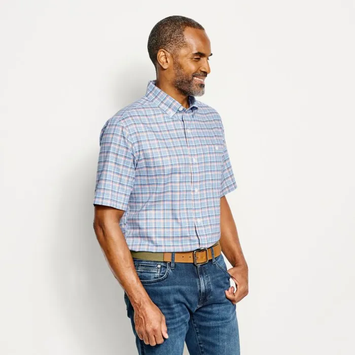 Men NoWork Work ShortSleeved Shirt Navyhoneycomb Orvis Shirts