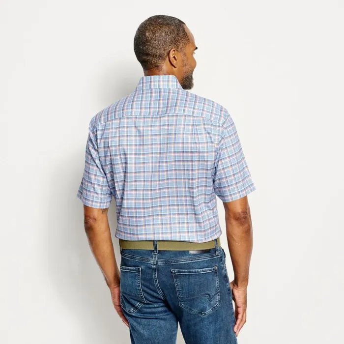 Men NoWork Work ShortSleeved Shirt Navyhoneycomb Orvis Shirts