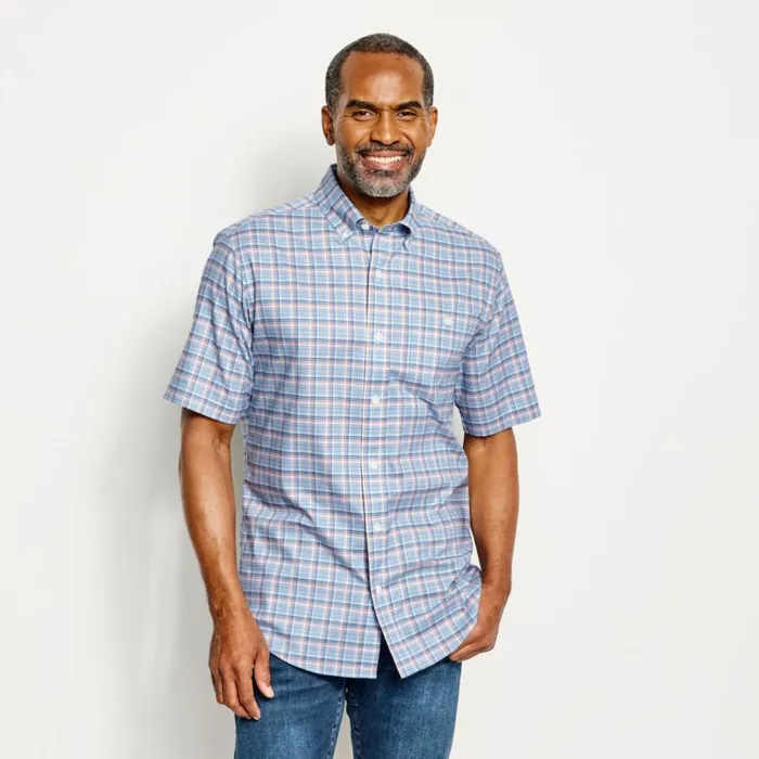 Men NoWork Work ShortSleeved Shirt Navyhoneycomb Orvis Shirts