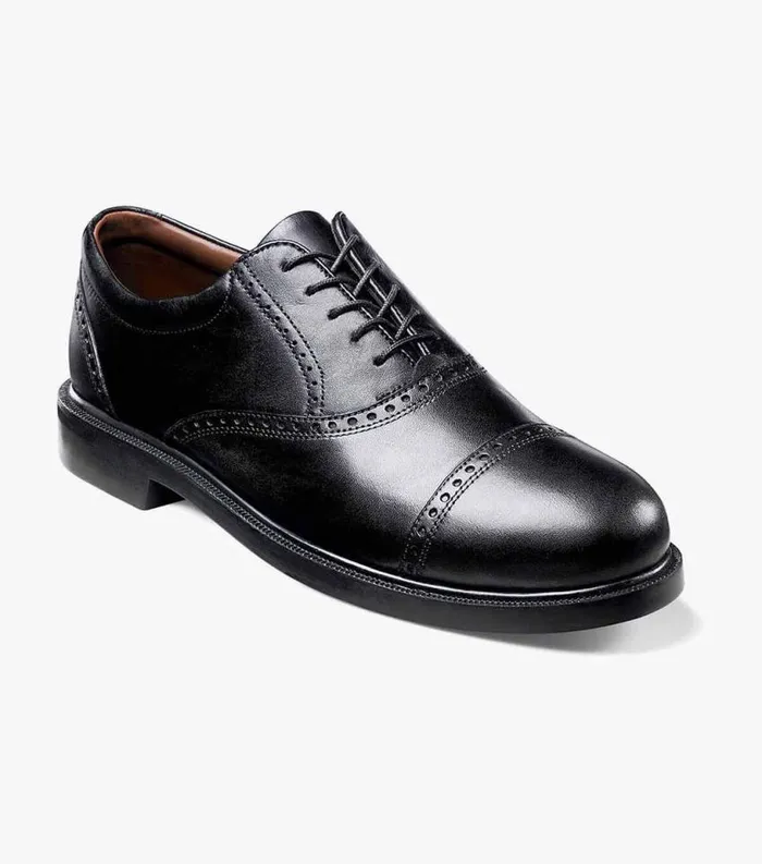 Men Noval Cap Toe Oxford Black Florsheim Dress Shoes