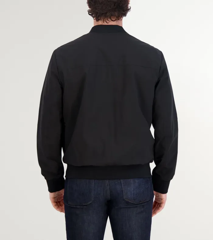 Men Nylon Bomber Jacket Black Cole Haan Bomber Jackets