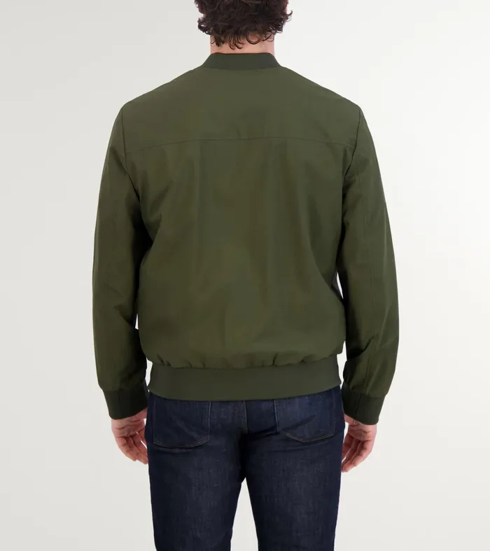 Men Nylon Bomber Jacket Olive Green Cole Haan Outerwear