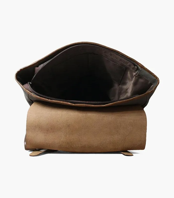 Men Orazio CanvasLeather Backpack Gray Florsheim Bags