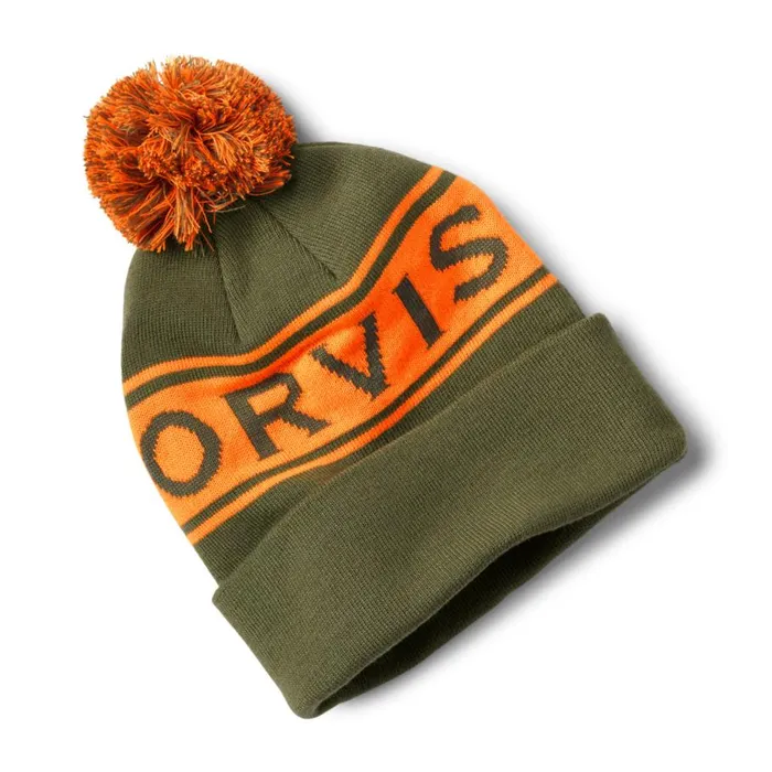 Men Orvis Pom Beanie Oliveblaze Orvis Hats