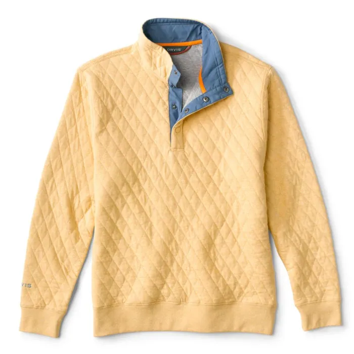 Men Outdoor Quilted Snap Sweatshirt Wheat Orvis Sweatshirts