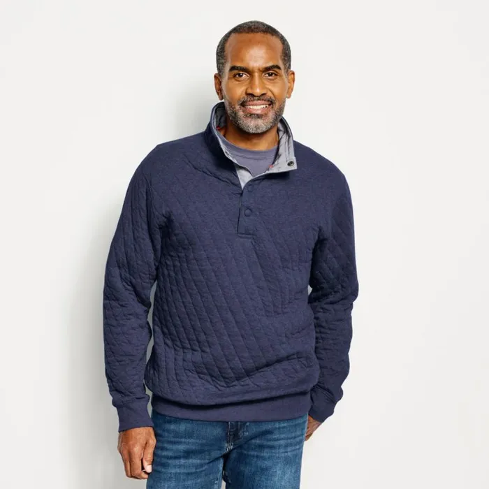 Men Outdoor Quilted Snap Sweatshirt Wheat Orvis Sweatshirts