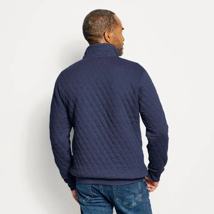 Men Outdoor Quilted Snap Sweatshirt Wheat Orvis Sweatshirts