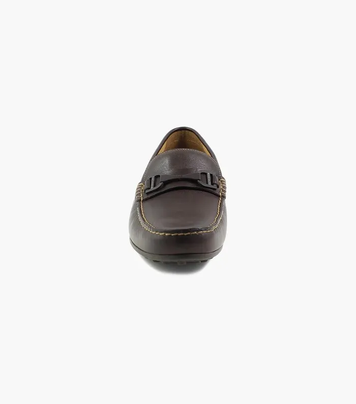 Men Oval Moc Toe Bit Driver Brown Florsheim Casual Shoes