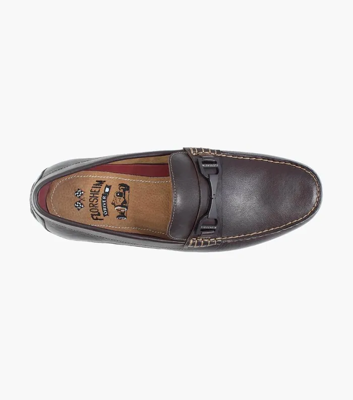 Men Oval Moc Toe Bit Driver Brown Florsheim Casual Shoes