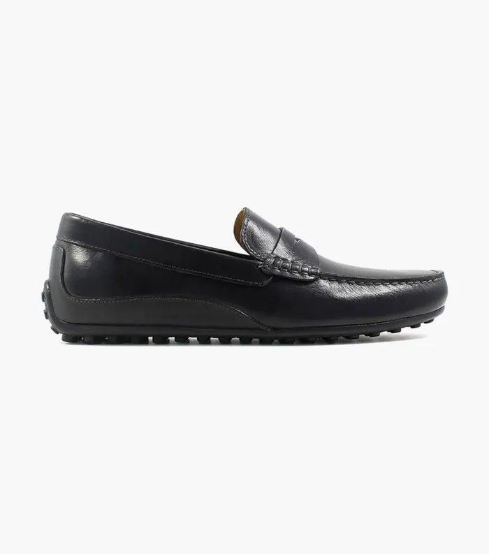 Men Oval Moc Toe Penny Driver Black Florsheim Casual Shoes