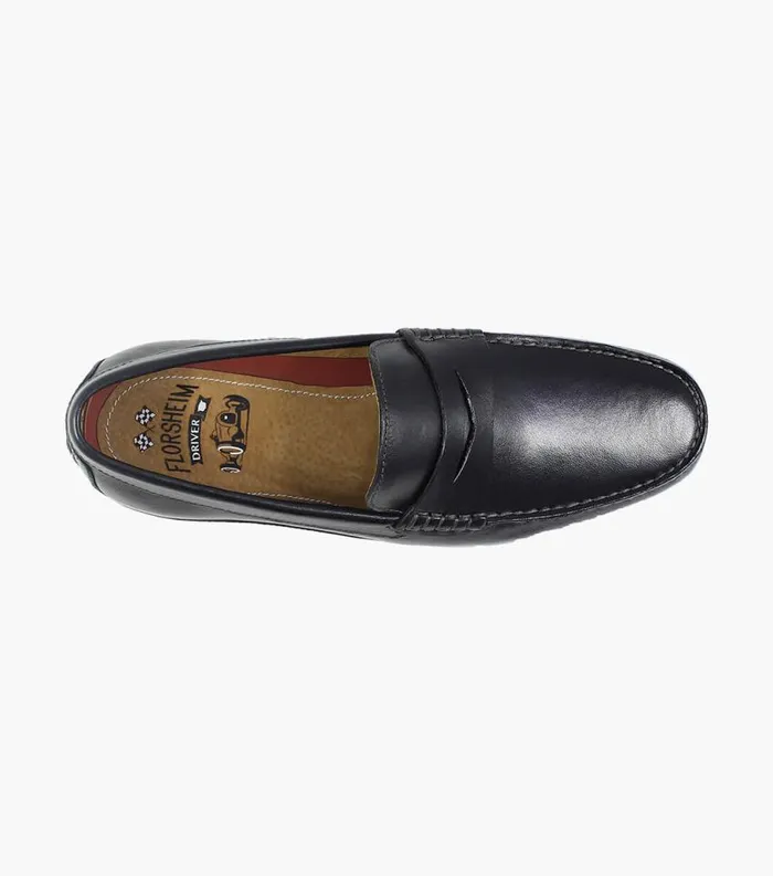 Men Oval Moc Toe Penny Driver Black Florsheim Casual Shoes