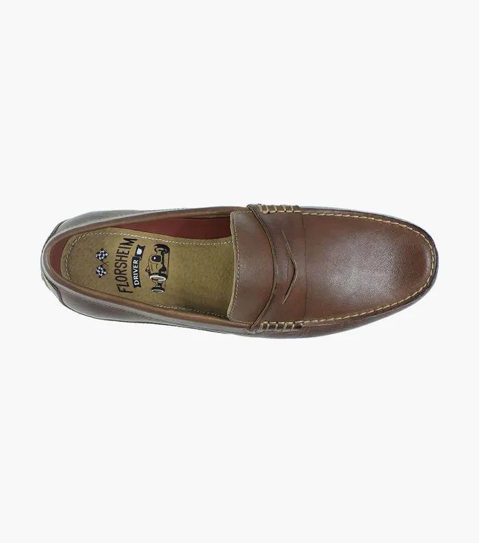 Men Oval Moc Toe Penny Driver Cognac Florsheim Casual Shoes