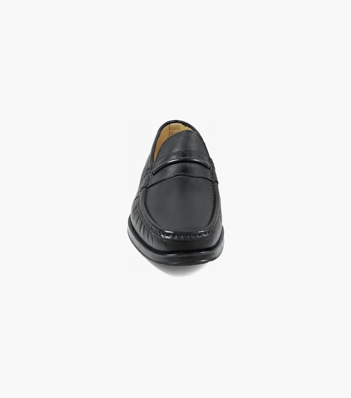 Men Palace Moc Toe Strap Loafer Black Florsheim Dress Shoes