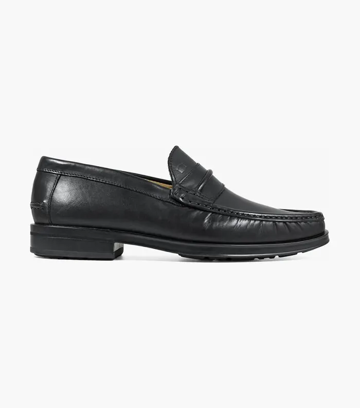 Men Palace Moc Toe Strap Loafer Black Florsheim Dress Shoes