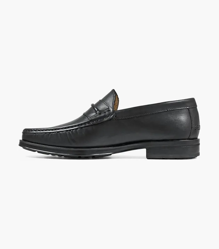 Men Palace Moc Toe Strap Loafer Black Florsheim Dress Shoes