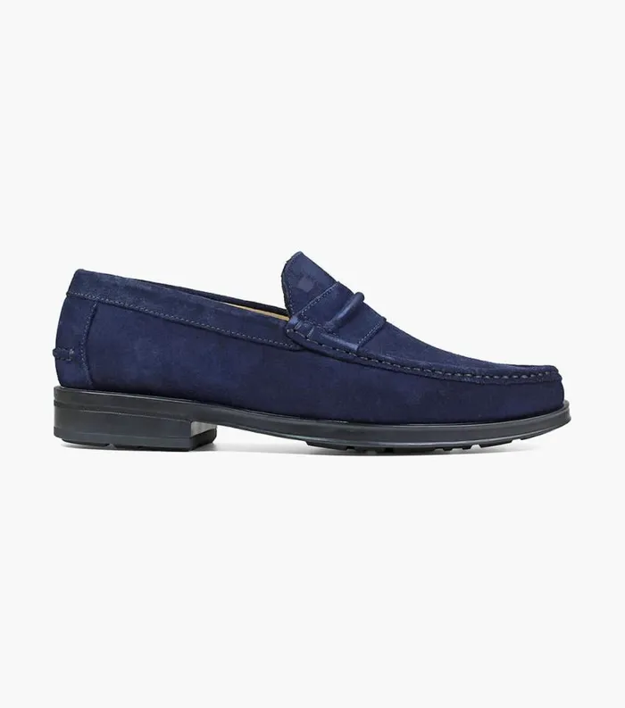 Men Palace Moc Toe Strap Loafer Indigo Florsheim Dress Shoes
