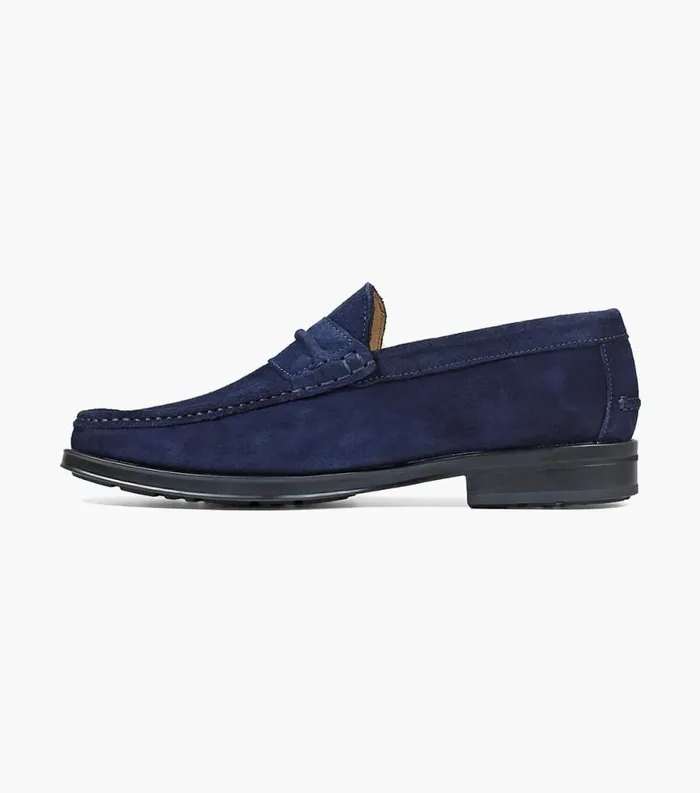 Men Palace Moc Toe Strap Loafer Indigo Florsheim Dress Shoes