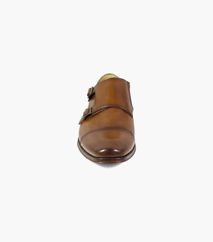 Men Palermo Cap Toe Monk Strap Cognac Florsheim Dress Shoes