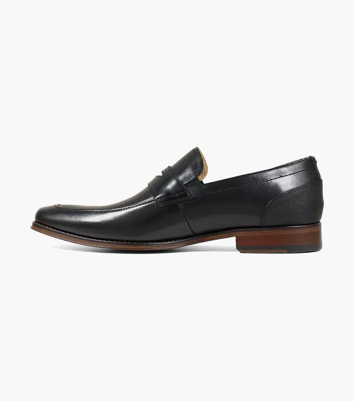 Men Palermo Moc Toe Penny Loafer Black Florsheim Dress Shoes
