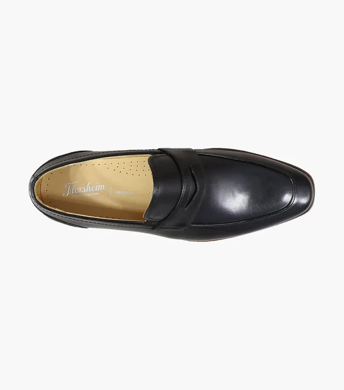 Men Palermo Moc Toe Penny Loafer Black Florsheim Dress Shoes