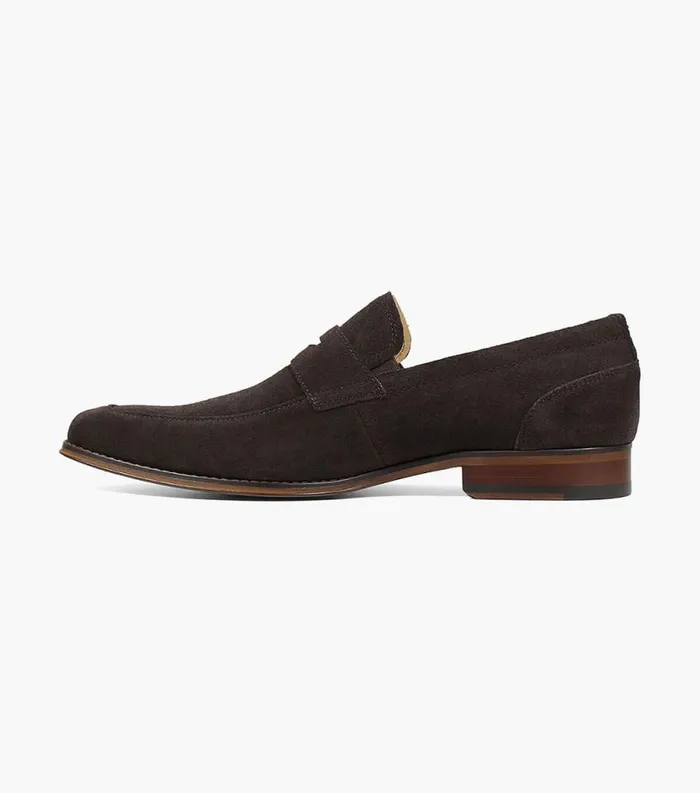 Men Palermo Moc Toe Penny Loafer Brown Suede Florsheim Dress Shoes