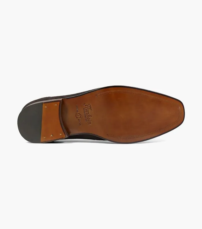 Men Palermo Moc Toe Penny Loafer Brown Suede Florsheim Dress Shoes