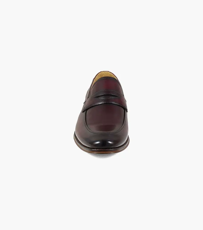 Men Palermo Moc Toe Penny Loafer Burgundy Florsheim Dress Shoes