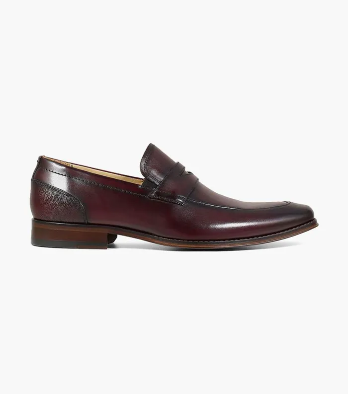 Men Palermo Moc Toe Penny Loafer Burgundy Florsheim Dress Shoes