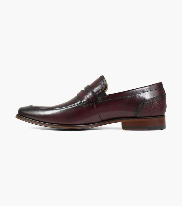 Men Palermo Moc Toe Penny Loafer Burgundy Florsheim Dress Shoes