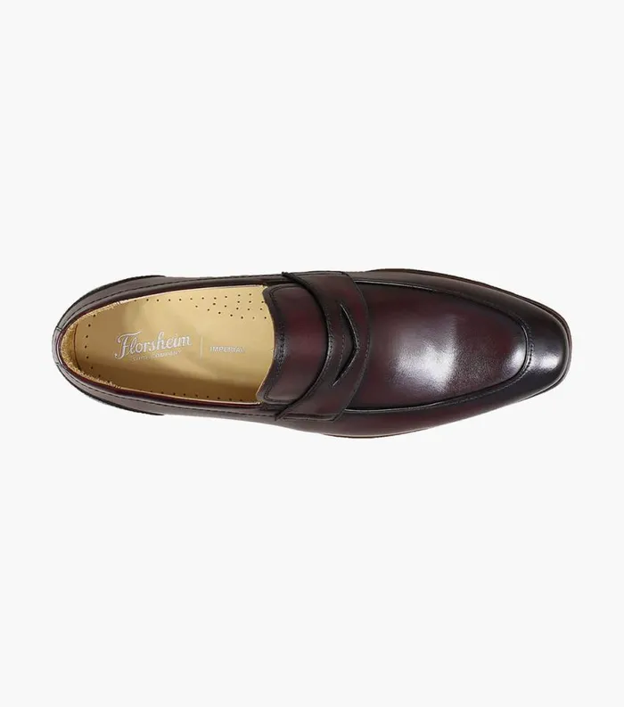 Men Palermo Moc Toe Penny Loafer Burgundy Florsheim Dress Shoes